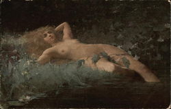 Nude Woman Lying in the Grass Postcard