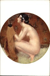 "The Vanquished" - Nude Woman Kneeling Postcard