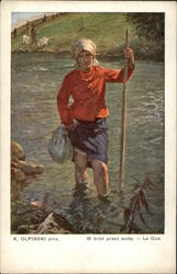 Woman Wading in the Water Postcard