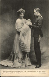 Prince of Spain Alfonso XIII, Wife and 1st Son Postcard