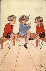 Three Children Postcard Postcard