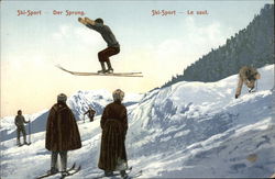 Ski Jump on a Mountain Skiing Postcard Postcard