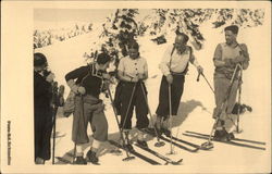 Group on the Slope wearing Snow Skis Skiing Postcard Postcard