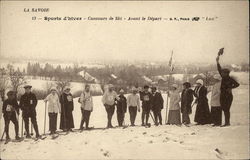 Group of Skiers at a Race Skiing Postcard Postcard