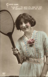 Cupid's Game - Love-all - the Game She Plays so Well, All Sportsmen Come Beneath Her Spell Postcard