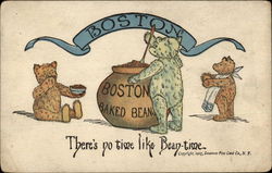 Boston Baked Beans, There's no Time Like Bean-Time Teddy Bears Postcard Postcard