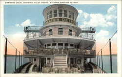 Forward Deck, Showing PIlot House, Steamer Greater Detroit Steamers Postcard Postcard