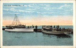 City Dock, Bayfield, Wisconsin Postcard