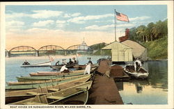 Boat House on Susquehanna River, Wilkes-Barre, PA Boats, Ships Postcard Postcard