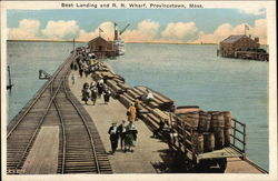 Boat Landing & RR WHarf, Provincetown, Mass Postcard