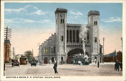 Boston & Maine RR Station - Salem, Mass Postcard