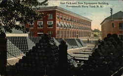 Gun Park and New Equipment Building, Portsmouth Navy Yard, N.H Postcard