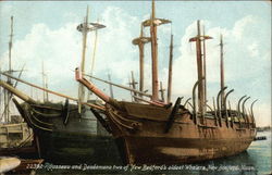 Rousseau and Desdemona, two of New Bedford's Oldest Whalers, New Bedford, Mass Boats, Ships Postcard Postcard