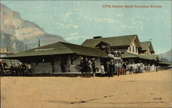 CPR Station, Banff Canadian Rockies Postcard