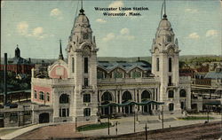 Worcester Union Station - Worcester, Mass Postcard