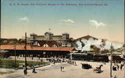 B&M Depot with Old Orchard House in Distance - Old Orchard Beach, Maine Postcard