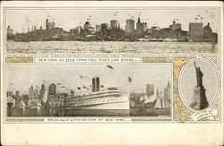 New York as Seen from Fall River Line Boats Postcard