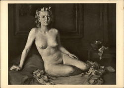 Nude Woman Sitting on Bed Risque & Nude Postcard Postcard