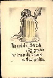 Dachshund Dog Drinking Beer Postcard