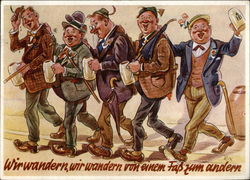 Men with Drinks in Hand Postcard Postcard