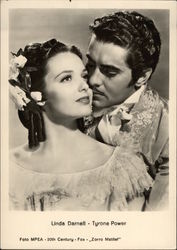 Linda Darnell - Tyrone Power Actresses Postcard Postcard