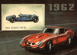 1934 Bugatti TYP 59 and 1962 Ferrari GTO Cars Postcard Postcard