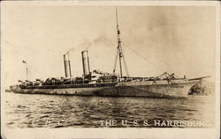 U.S.S. Harrisburg Navy Postcard Postcard