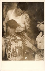 Men and Tattoo Artist Bert Grimm #2 Postcard Postcard