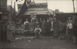 Group of People in Front of Store, Nazi Flag Postcard