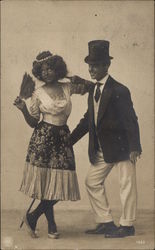 Dancing Couple - Black Face? Postcard