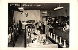 City Cafe Diner Interior Postcard