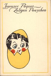 Joyeyses Paques Zaligen Paaschen Eggs Postcard Postcard