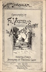 Souvenir of Jerusalem, Compliments of Fr. Vester & Co. The American Colony Store Postcard