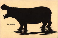 Hippopotamus - Silhouette Postcard Postcard