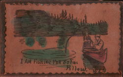 I am fishing for sofa pillow Couples Postcard Postcard