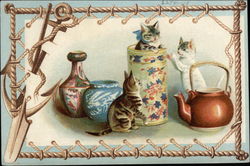 Cats in Pottery Trade Card