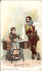 Albania - Singer Sewing Machine Trade Cards Trade Card Trade Card Trade Card