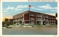 High School and Lindley Gymnasium Postcard