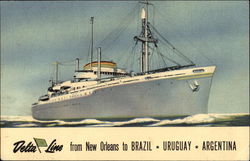 Delta Liner from New Orleans to South America Postcard