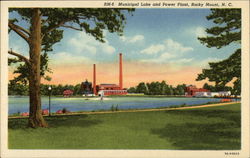 Municipal Lake and Power Plant Postcard