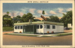 Ritz Grill Drive-In at 10th & Broadway Little Rock, AR Postcard Postcard