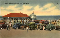 Crowds at STeamboat Dock Postcard