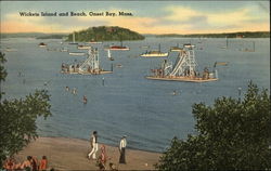 Wickets Island and Beach Onset, MA Postcard Postcard