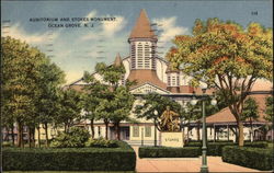 Auditorium and Stokes Monument Postcard