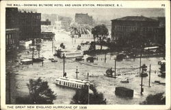 The Mall - showing Biltmore Hotel and Union Station Providence, RI Postcard Postcard