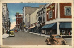 View of Haywood Street looking North Asheville, NC Postcard Postcard