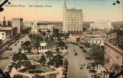 Aerial View of The Alamo Plaza San Antonio, TX Postcard Postcard