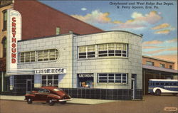 Greyhound and West Ridge Bus Depot, N. Perry Square Postcard