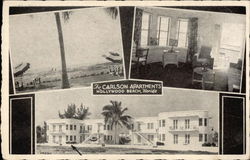 Multiple Views of The Carlson Apartments Hollywood Beach, FL Postcard Postcard