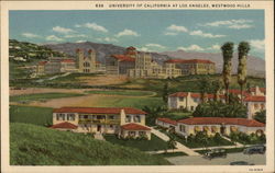 Bird's Eye View of University of California and Westwood Hills Los Angeles, CA Postcard Postcard